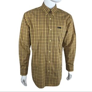 Chaps Golden Yellow Plaid Men’s Long Sleeve Button Down